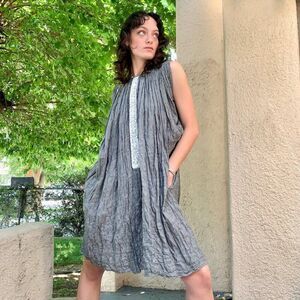 NICO Nicholson & Nicholson Marfa Babydoll Smock Dress Size L (EU 40) Black White